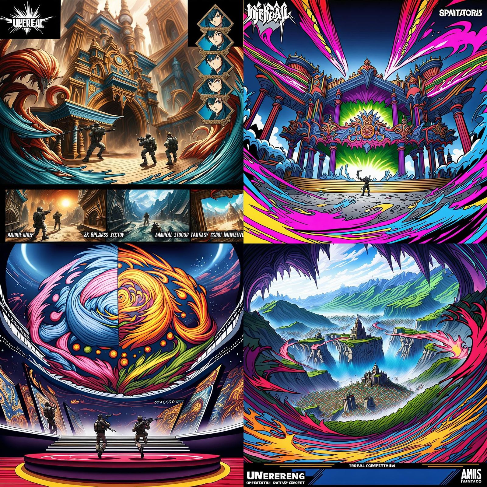stage, dim, operator, gun, rifle, fighting, shooting, anime,...