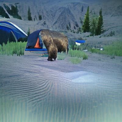 Grizzly Bear visiting my remote campsite
