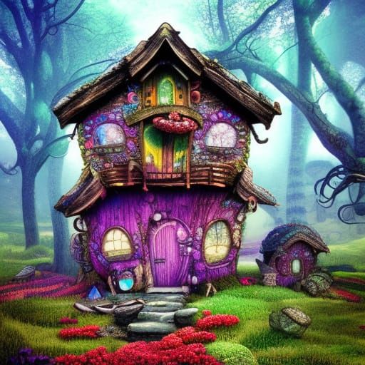 Pixie house - AI Generated Artwork - NightCafe Creator