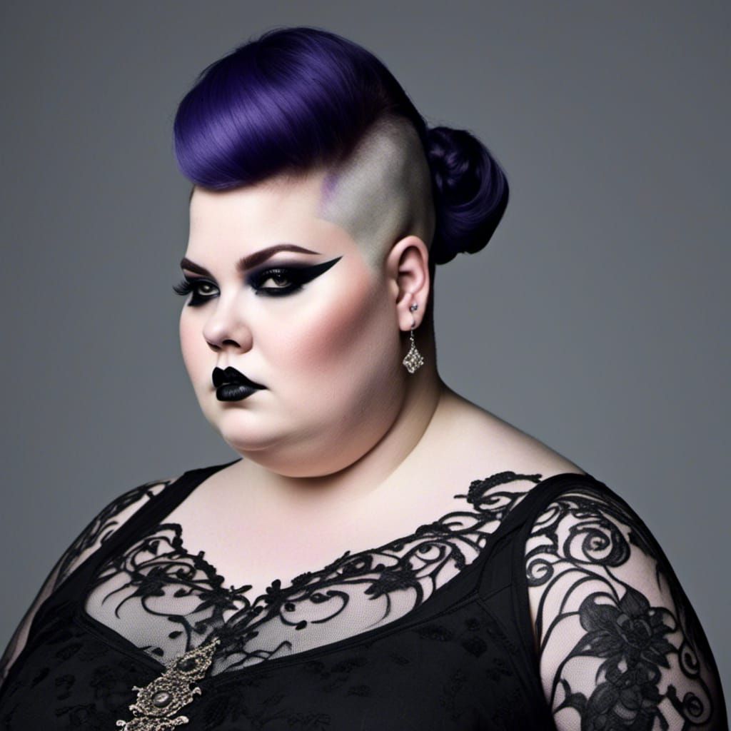 Bbw Curvy Shave Head Gothic Ai Generated Artwork Nightcafe Creator