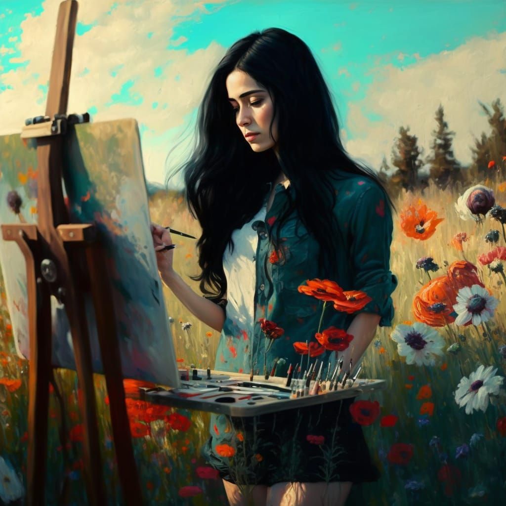 Young woman on the meadow