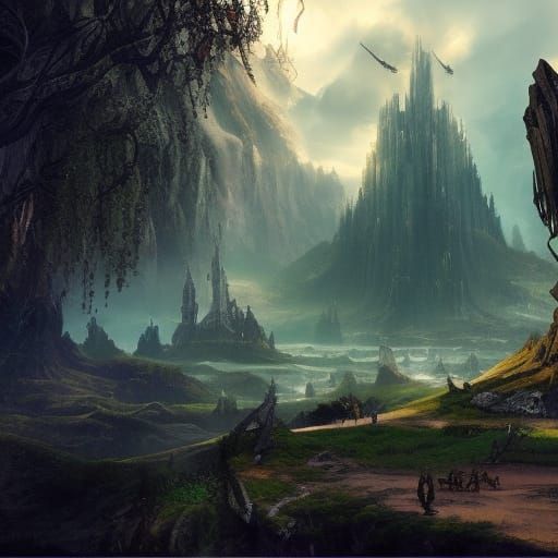 Cinematic fantasy landscape
