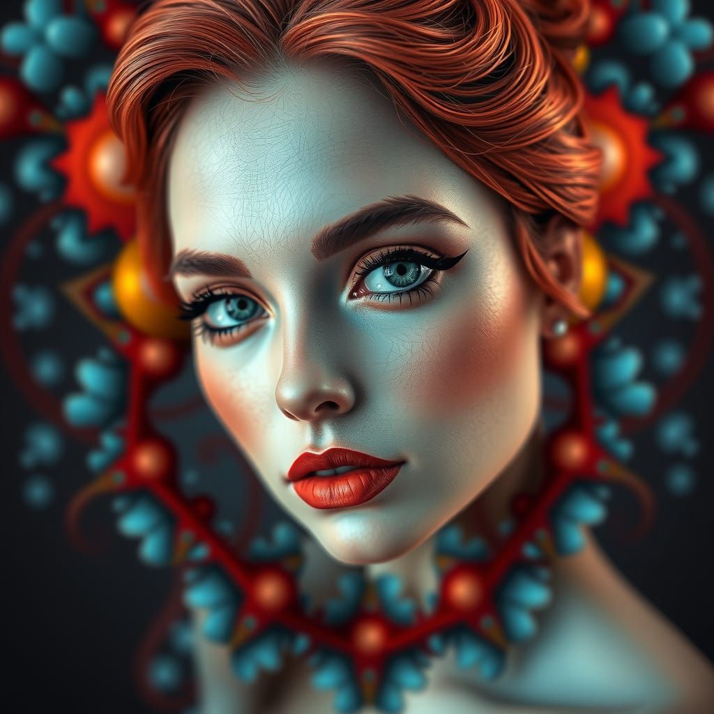 Fractal Goddess in Hyperrealistic Style
