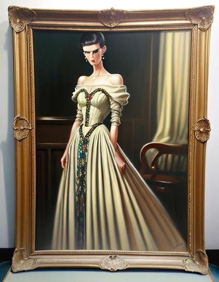 Vintage Vogue Fashion oil painting by James Gurney