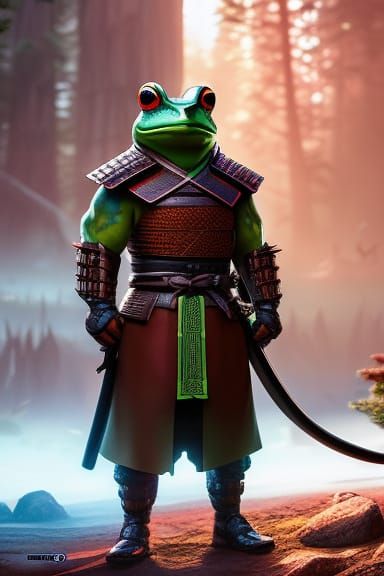 frog as a samurai  by @Matej