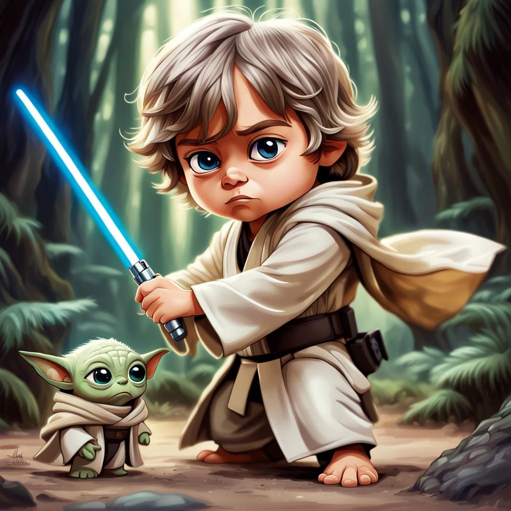 Yoda training Luke   by @Zmindrik