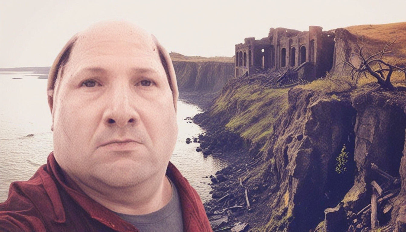 Twisted, Hellish Ruins in Dark Fantasy Oil Painting