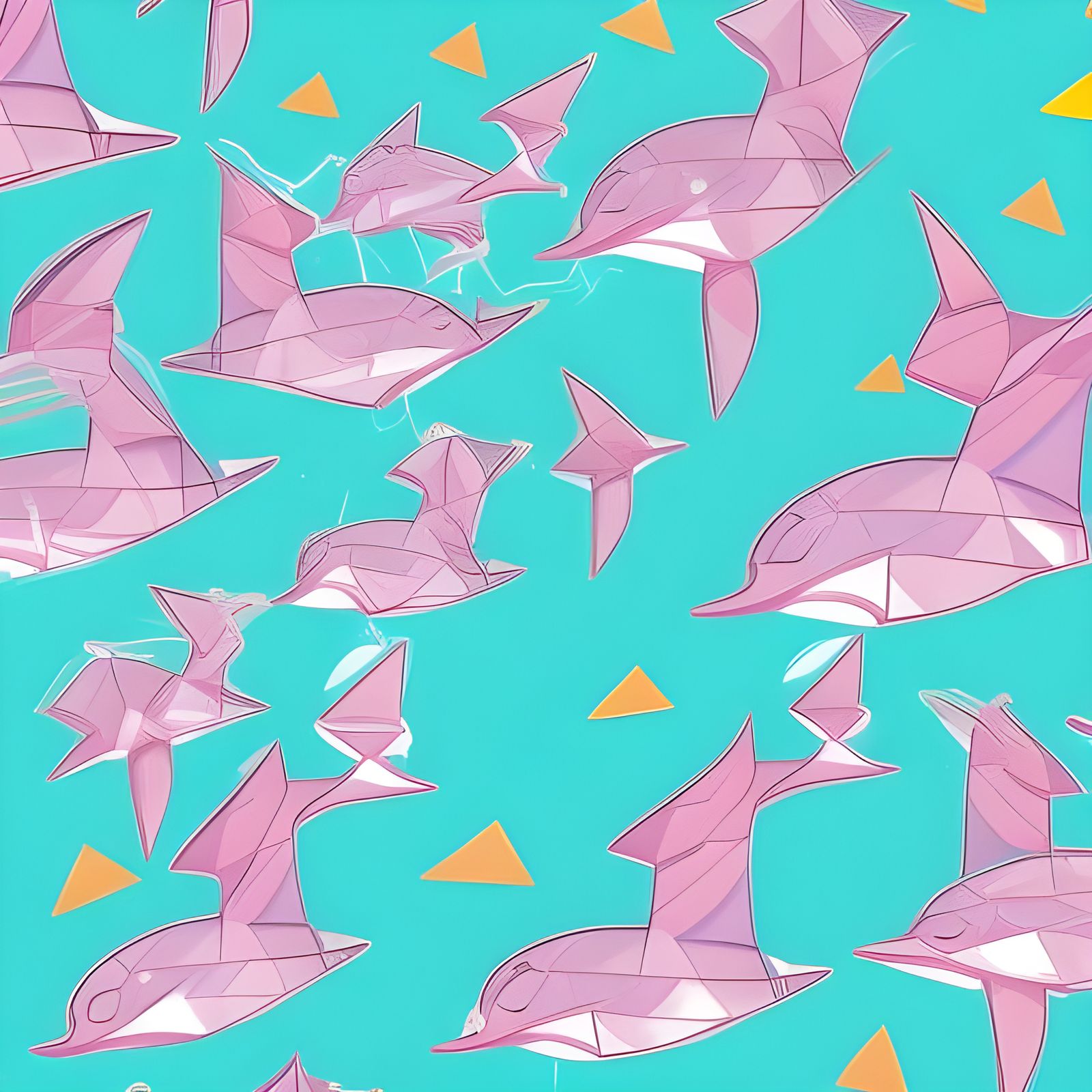 Geometric dolphin print