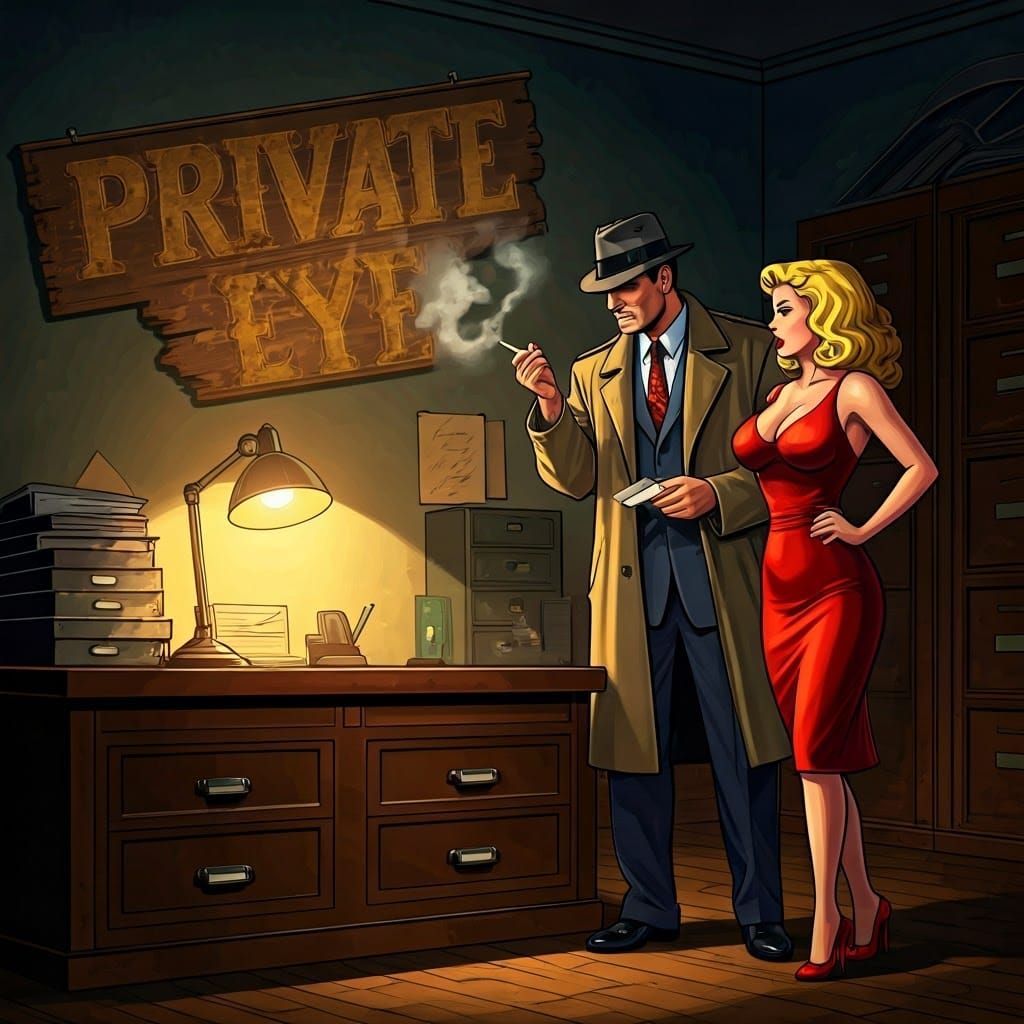 The Detective and his secretary  by @Burak