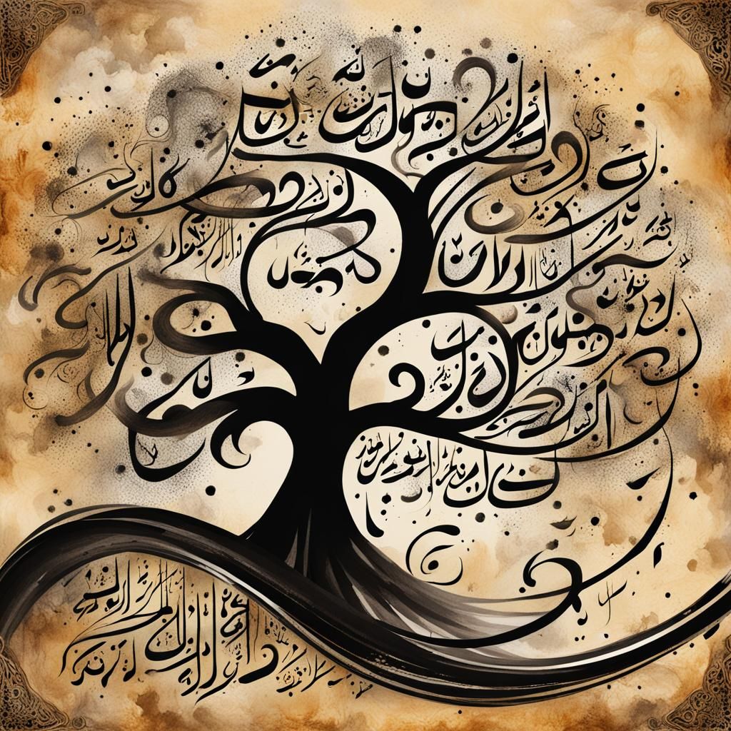 Arabic Calligraphy Tree  by @Mason