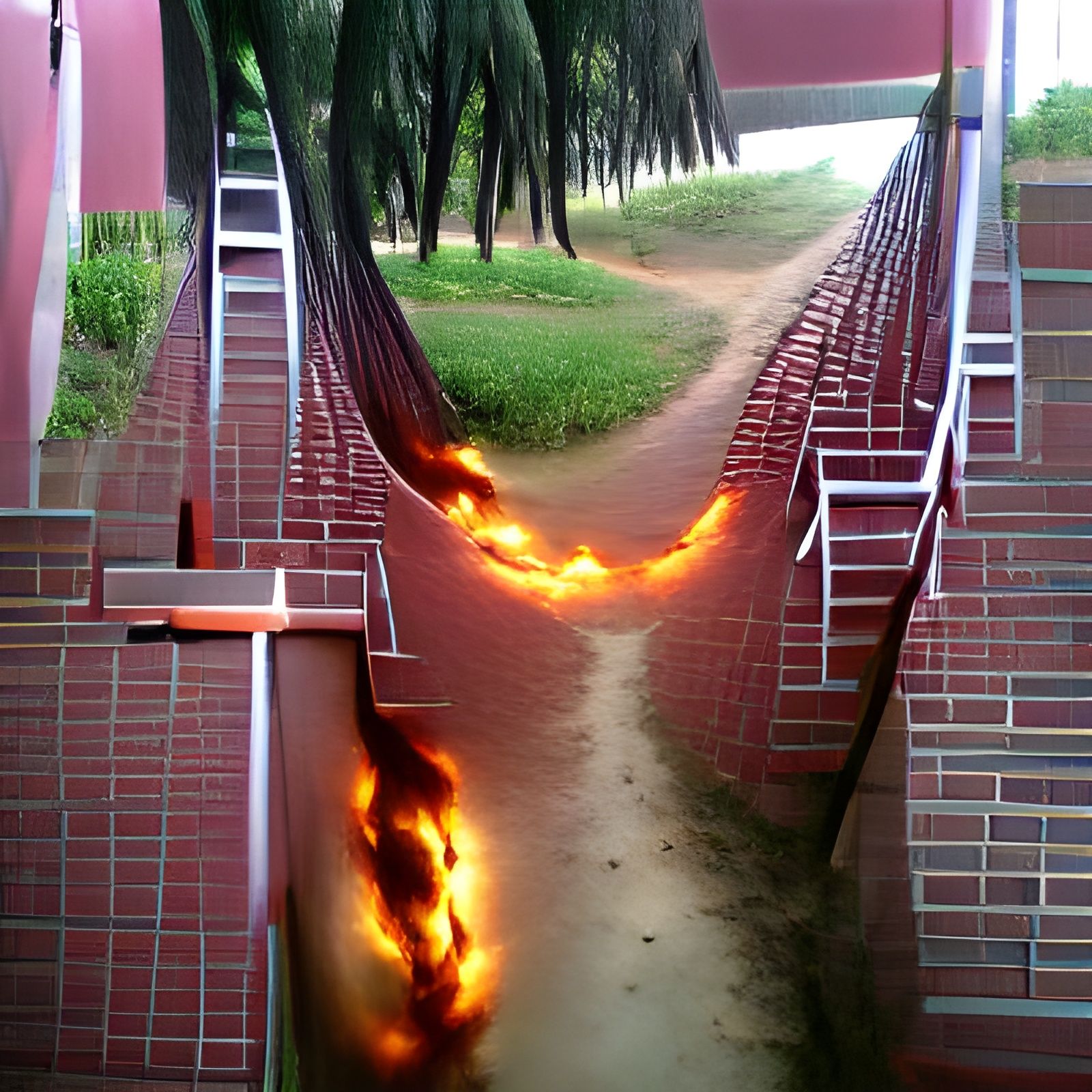 Pathway through the iron flames to heaven