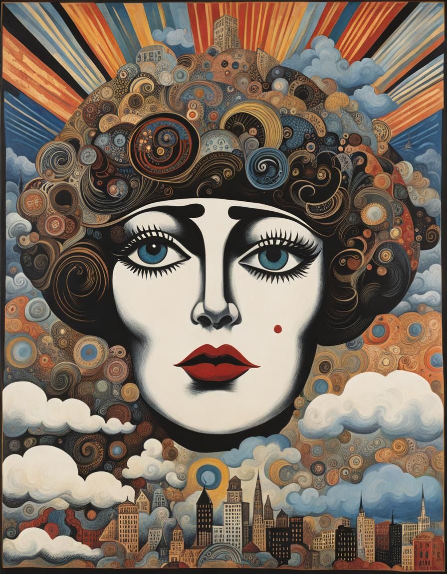 Head in the clouds AI Generated Artwork NightCafe Creator