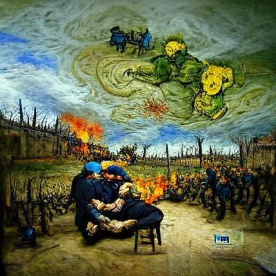 War is hell renaissance painting Van Gogh