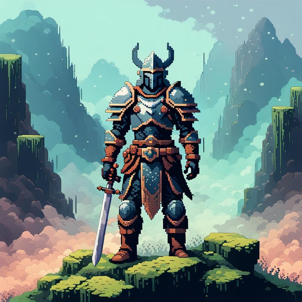 warrior pixel art  by @AuroraGhost