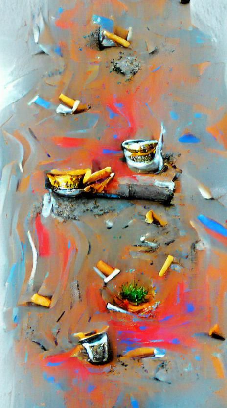 Architecture like cigarettes snuffed in an ashtray that refl...