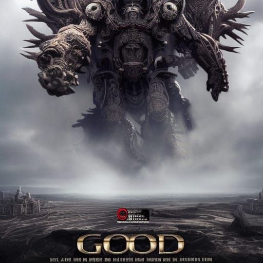 Epic God Destroys Beast-Engine: Cinematic Digital Art