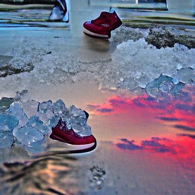 Ice droppin', red bottom sky, Intrigued by the moment, lce o...
