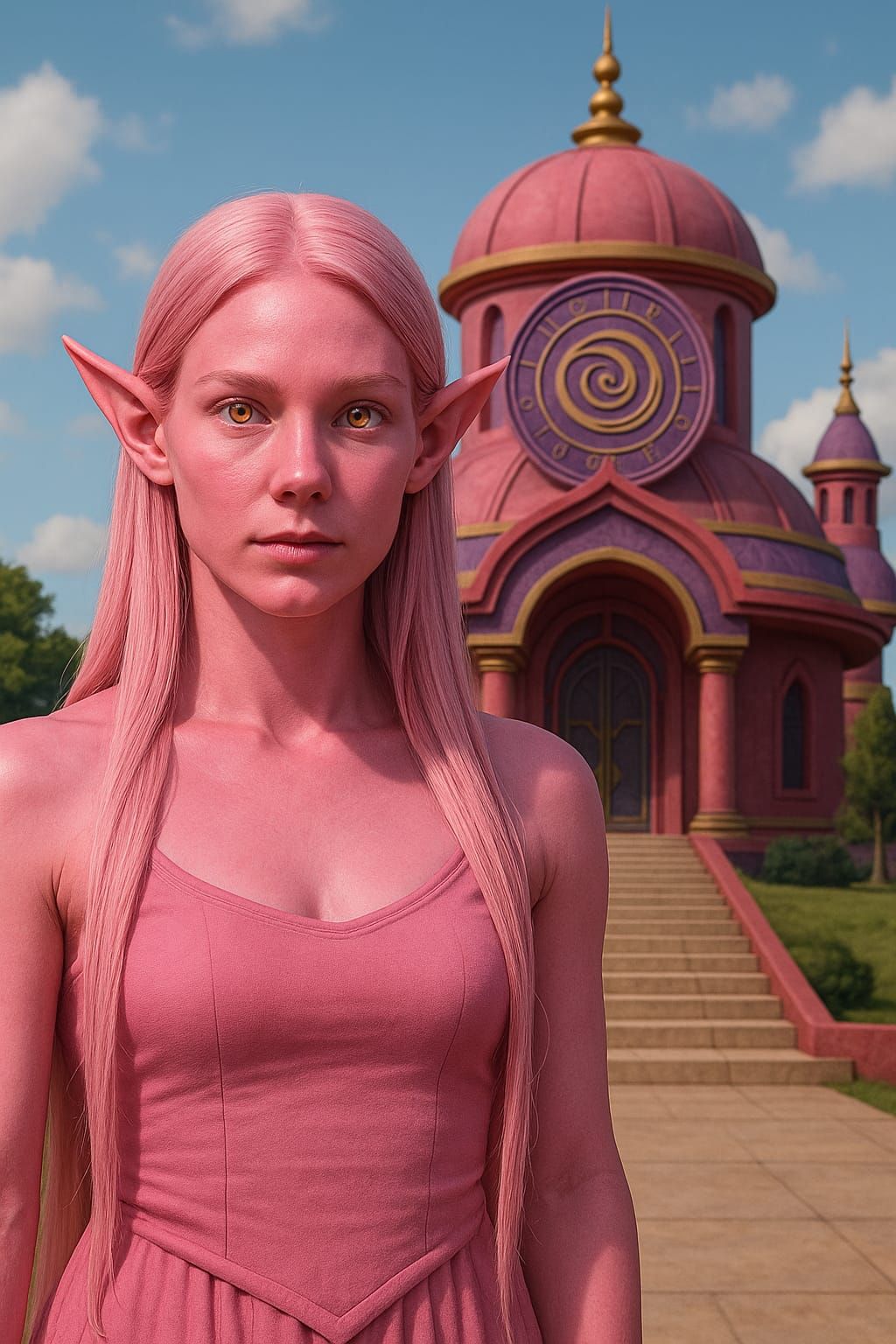 Amazing jaw dropping photorealistic portrait creation I just made of supreme Kai of time chronoa herself from dragon ba...