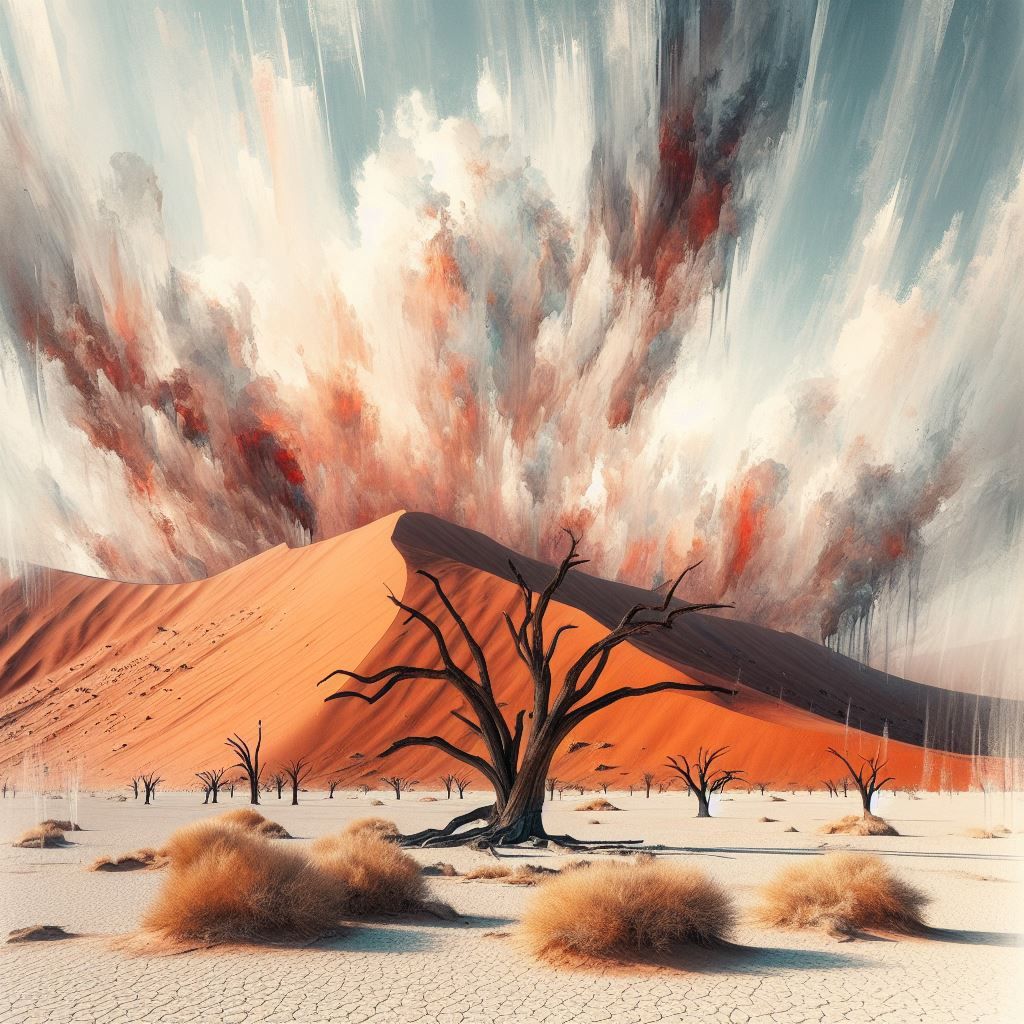 Sandstorm coming in Namibia's Deadvli Desert