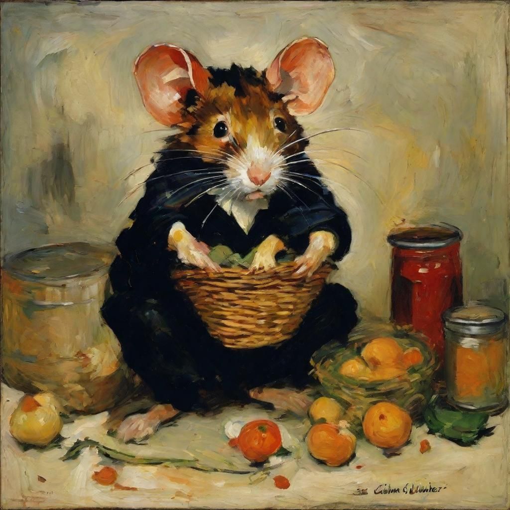 The old mouse remembers the bins of his youth, full of grain and fat 
Nostalgic memories of youth by Chaim Soutine and Frans Snyders
