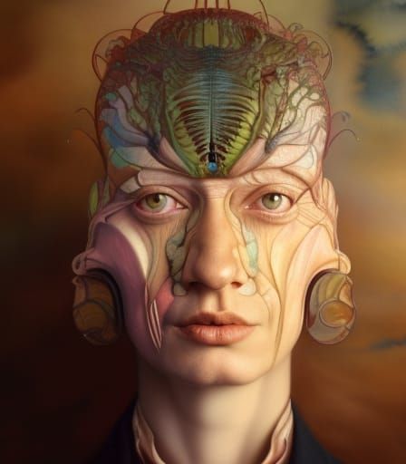 Ethereal Fetus Portrait in Watercolor Style