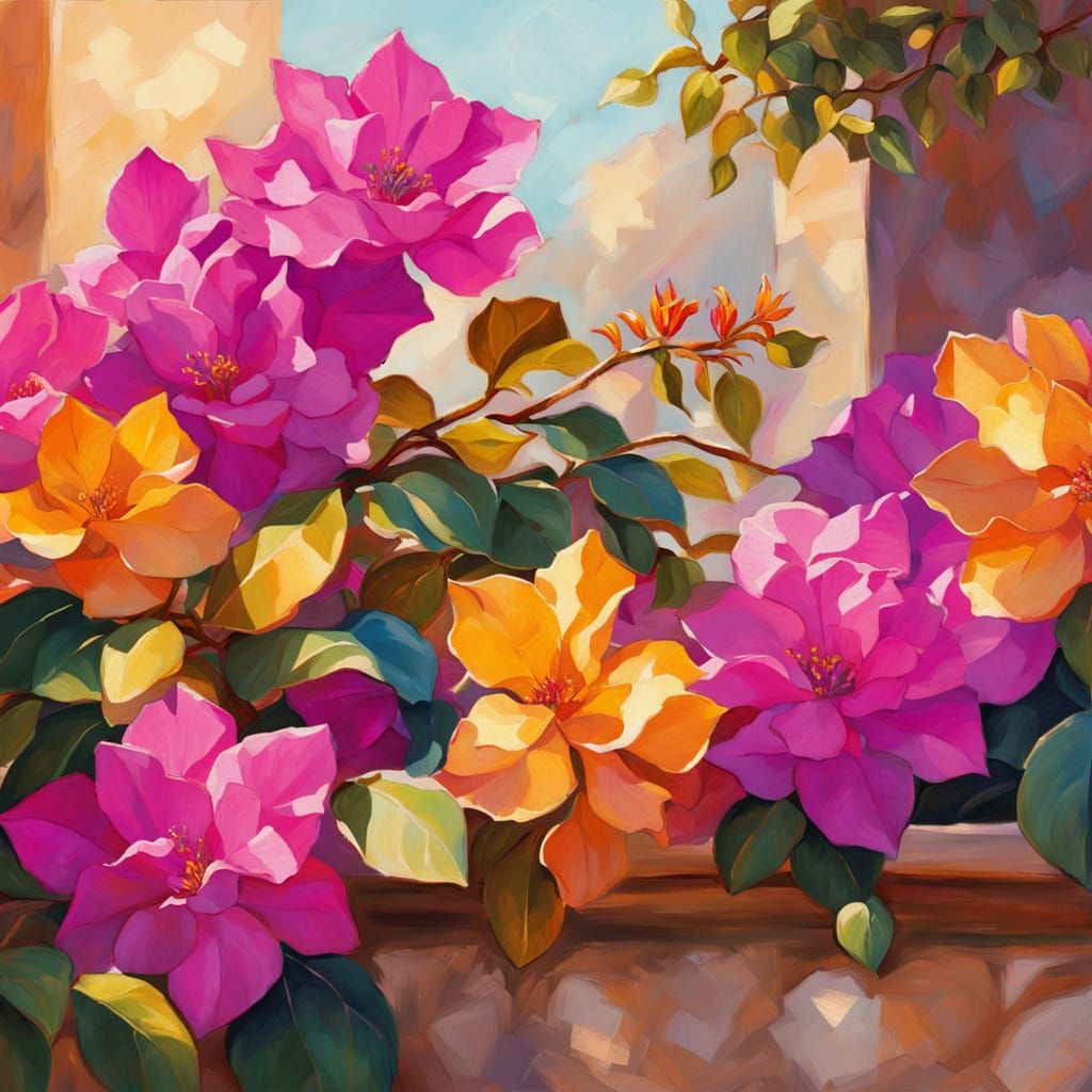 Vibrant Floral Still Life in Impressionist Art Style