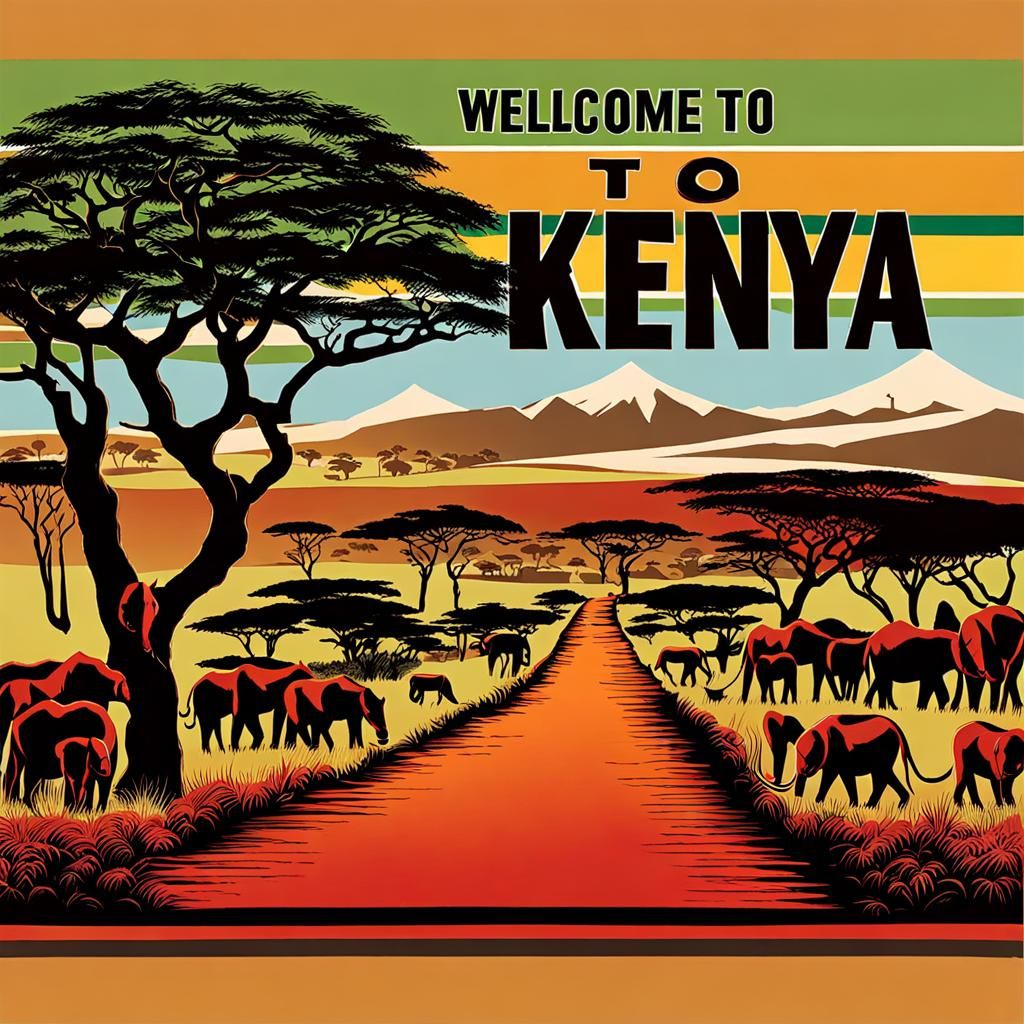 TO KENYA", postcard AI Generated Artwork NightCafe Creator
