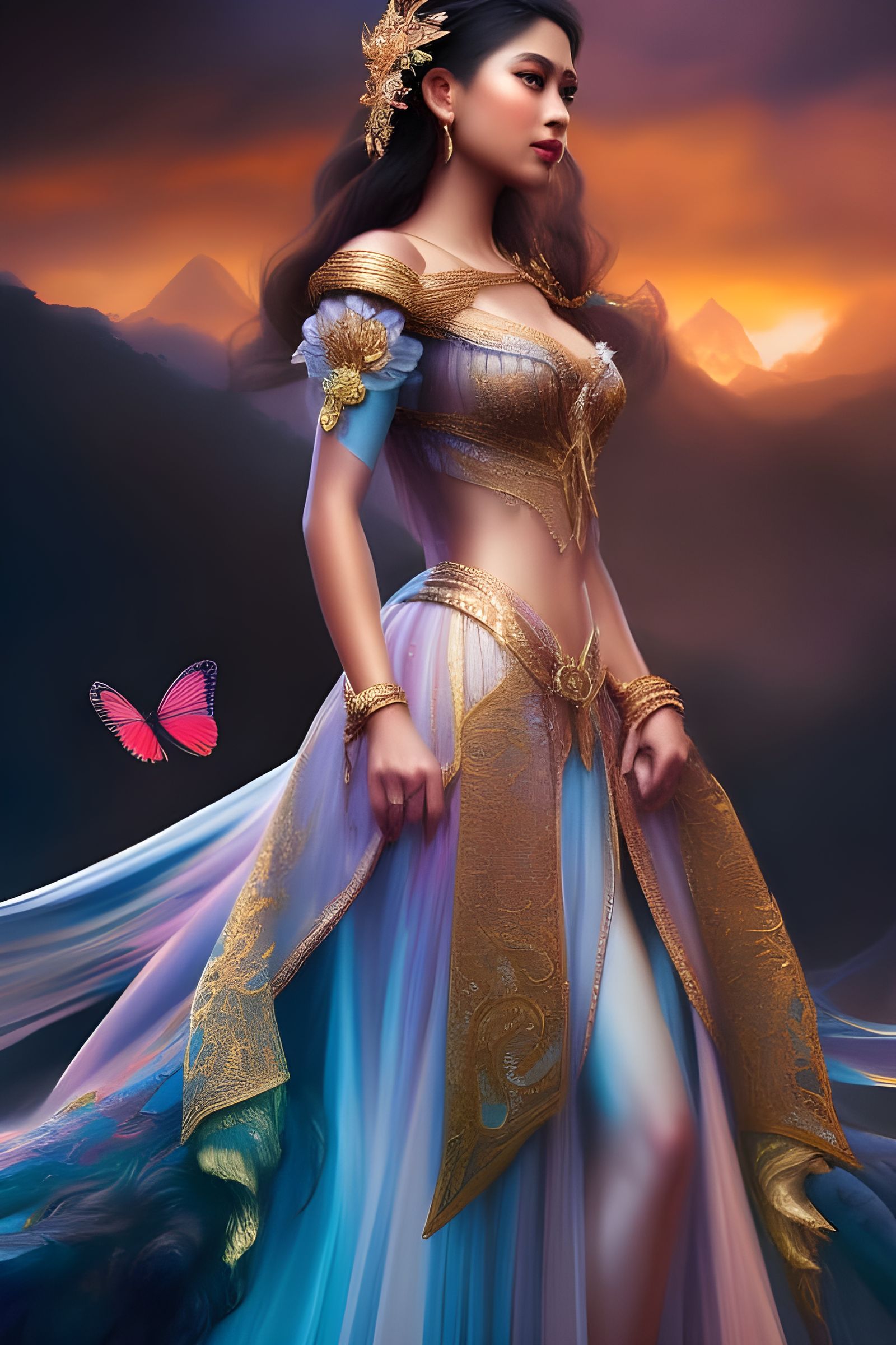"Hyperrealistic mixed race princess" detailed matte painting...