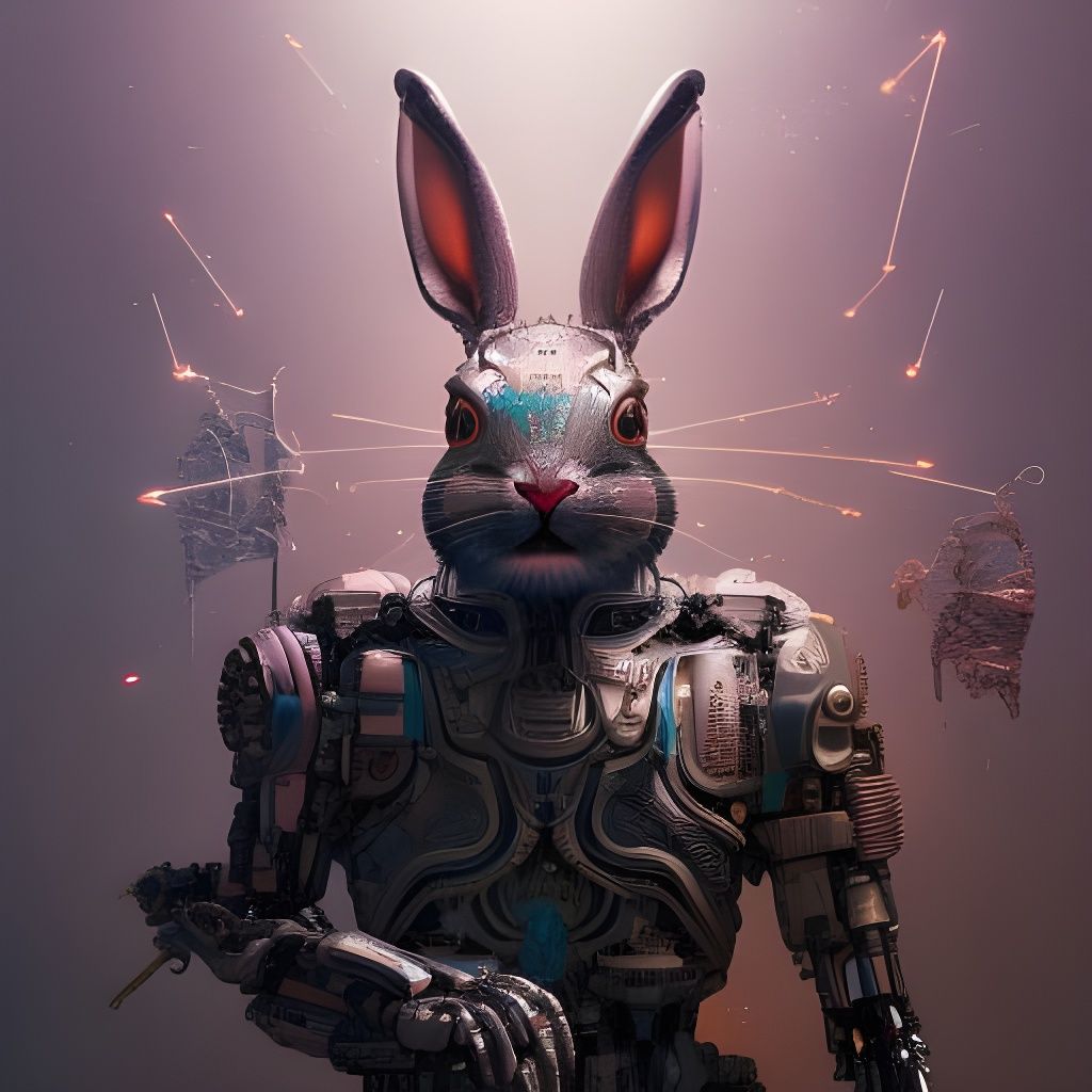 Enigmatic Cyborg Rabbit