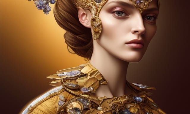 Ancient futuristic Dolce & Gabbana Alta Moda haute couture r...