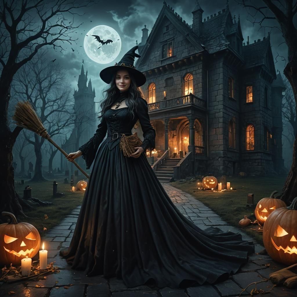 🏰🕸️🕷️🦇👻💀🕯️⚰️🪦🧙🏻‍♀️👠👗🧹🪄