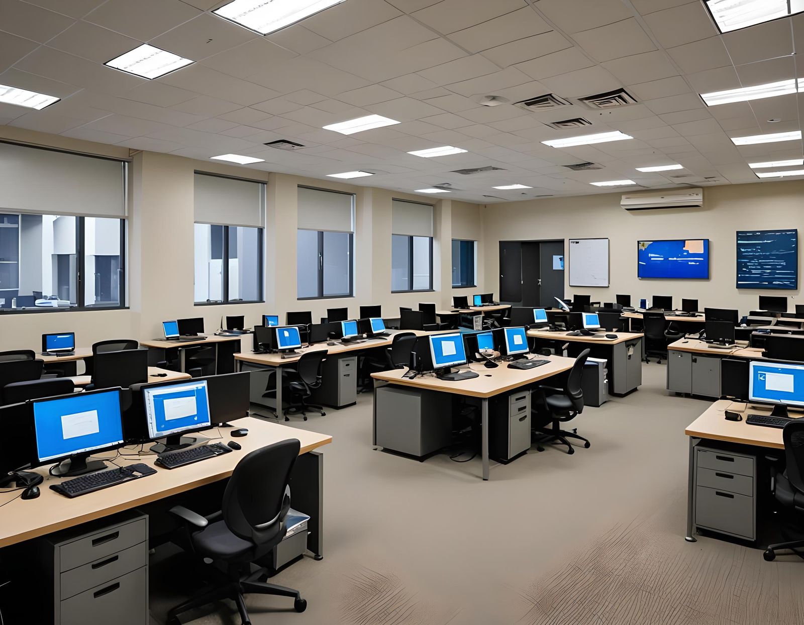 Modern and equipped computer lab - AI Generated Artwork - NightCafe Creator