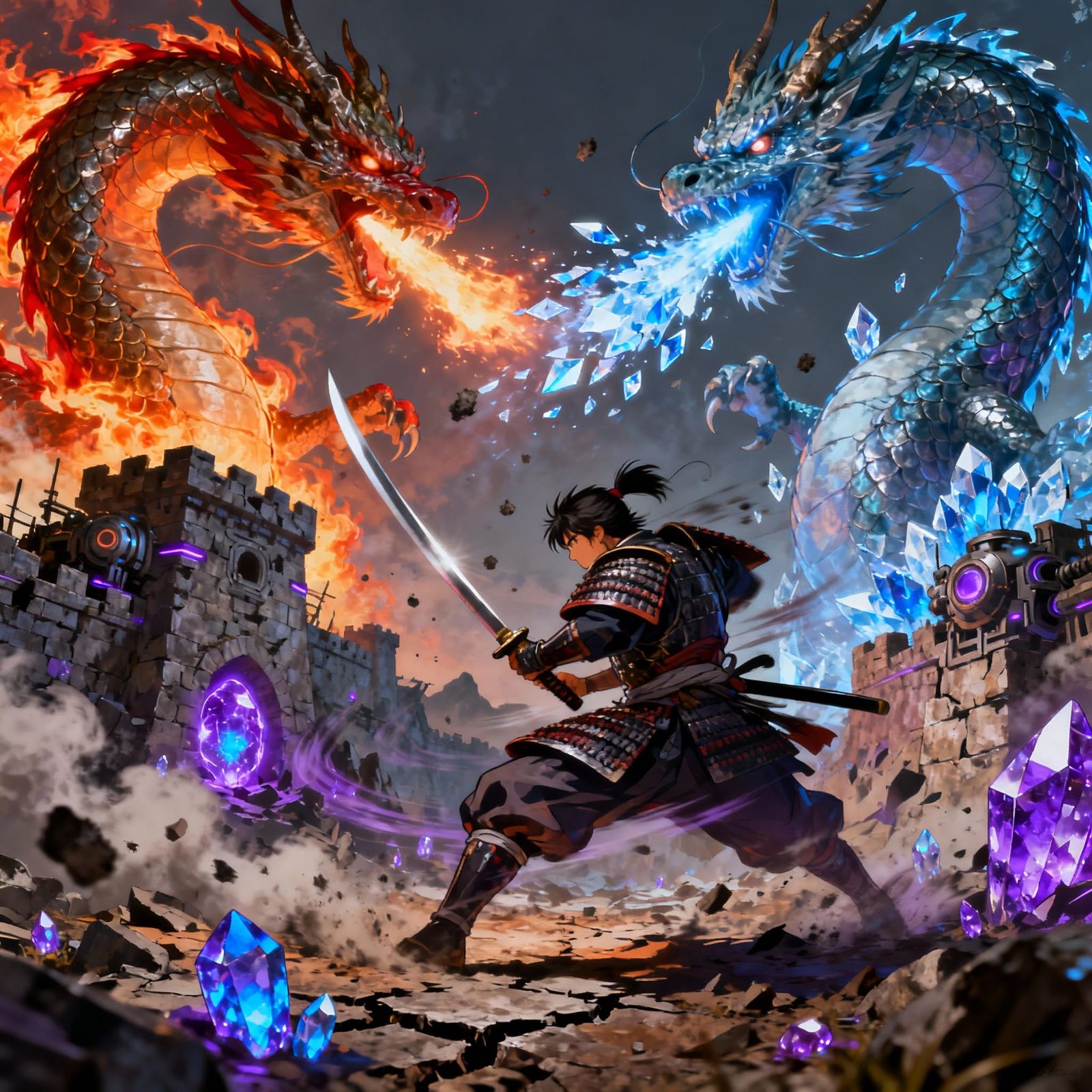 The battle of 'The Two Dragons'  by @Drac_Rosenberg