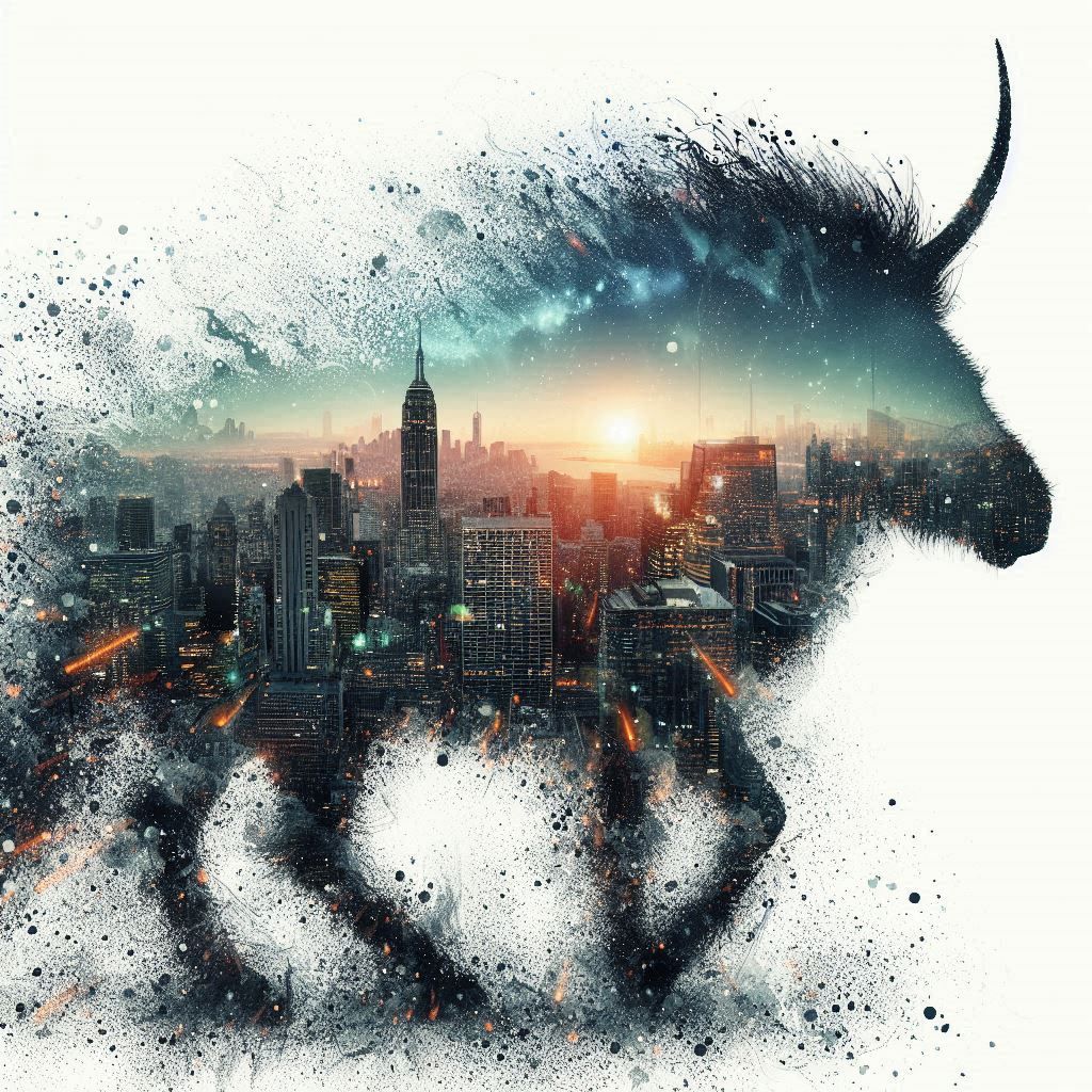 double exposure beautiful fantasy DALL-E 3 portrait landscape..