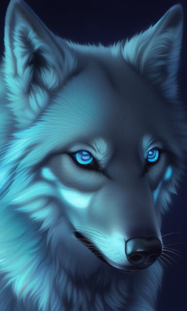 Teal Wolf - AI Generated Artwork - NightCafe Creator