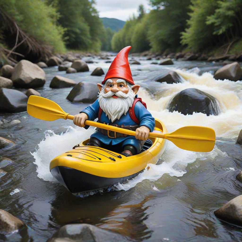 Gnome kayaking 