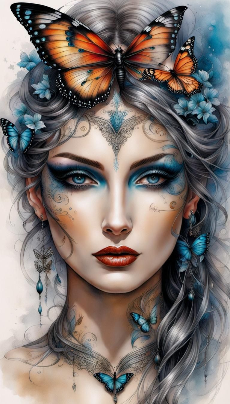 Blue - very colorful butterfly.