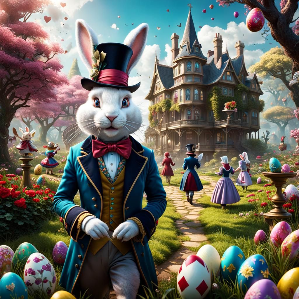 White Rabbit Easter Egg Hunt  by @MordecAI