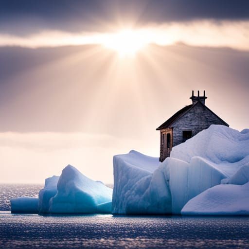 the prophet's hut sits on top of an iceberg.