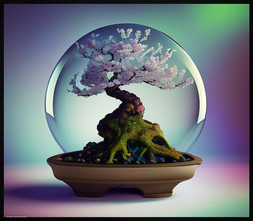 Sakura Bonsai Terrarium  by @Night Wisp Studio