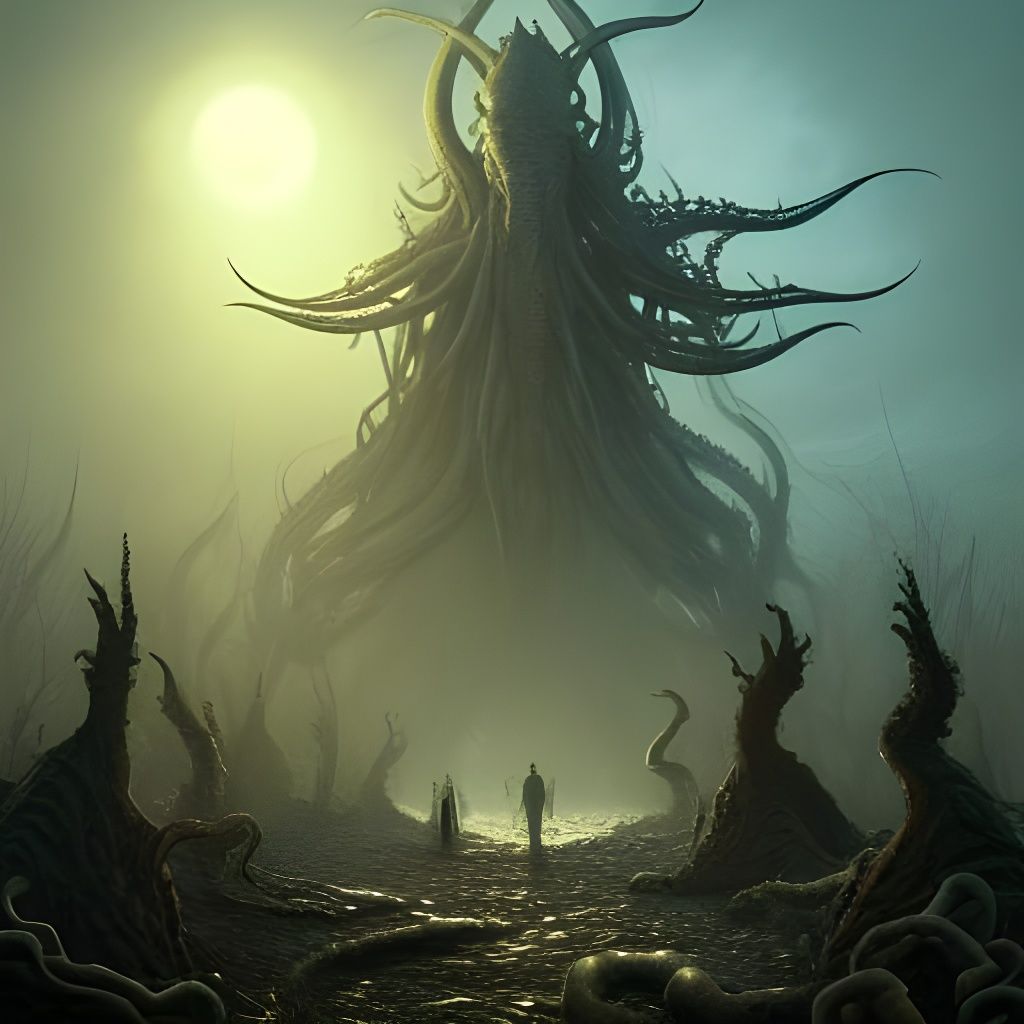 Lovecraft nightmare on the beach - AI Generated Artwork - NightCafe Creator