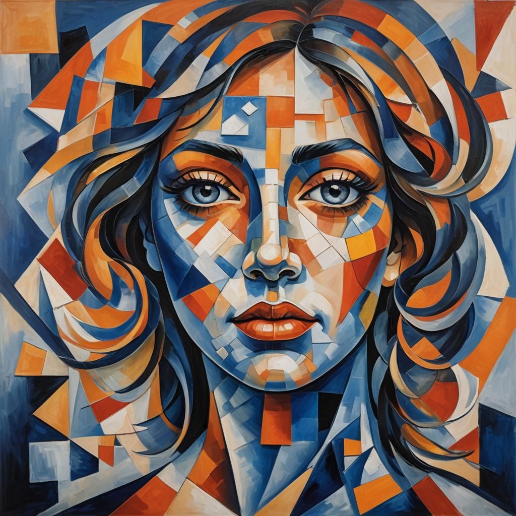 Cubism Lady  by @Warlock11
