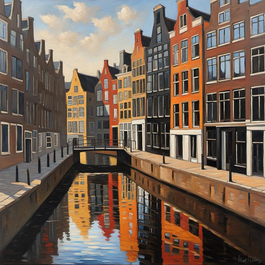 Reflections in a Dutch canal