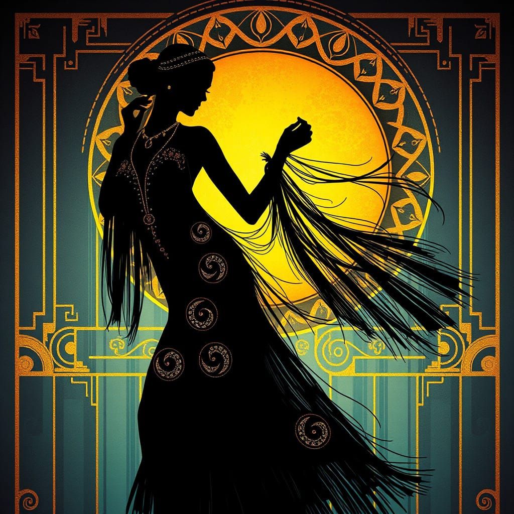 candid Silhouetted ying-yang needlework portrait incandescent art deco dancer diamond Elisabeth Fredriksson ...  by @Griffy
