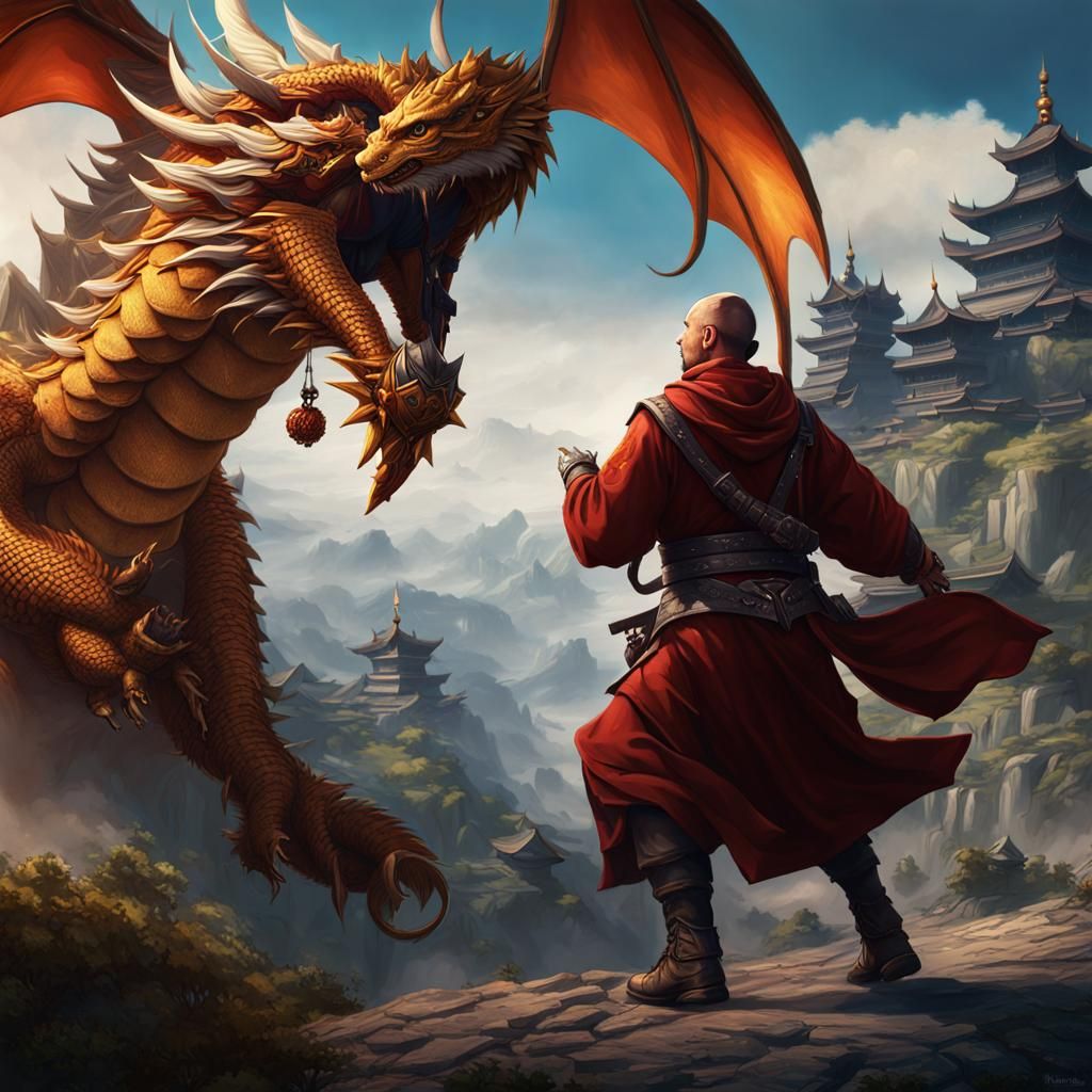 Training day with his teddy bear Dragon, (transformed)
