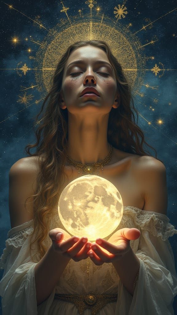 "In a forgotten celestial myth, the universe was created by a blind goddess who painted 1000 dreams ...  by @John Alsahwi