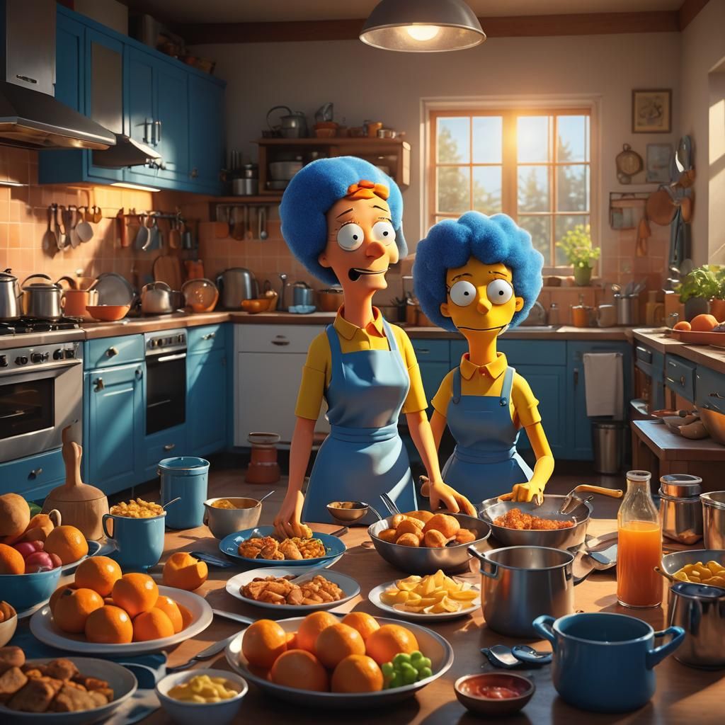 Lois griffin from family guy and marge Simpson mixed togethe...