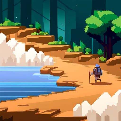 Pixel Hike - AI Generated Artwork - NightCafe Creator