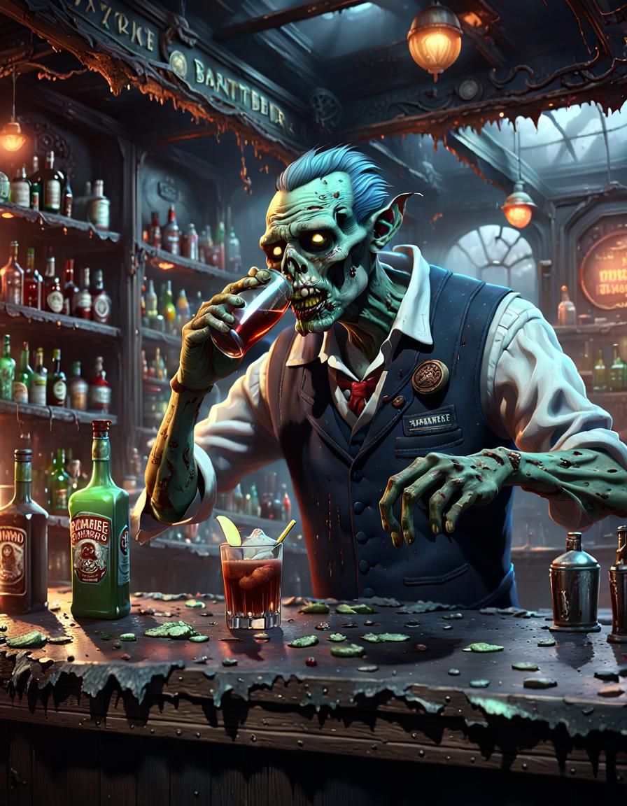 Zombie bar - AI Generated Artwork - NightCafe Creator