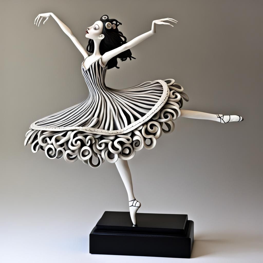 tim burton style sculpture ballerina dancing